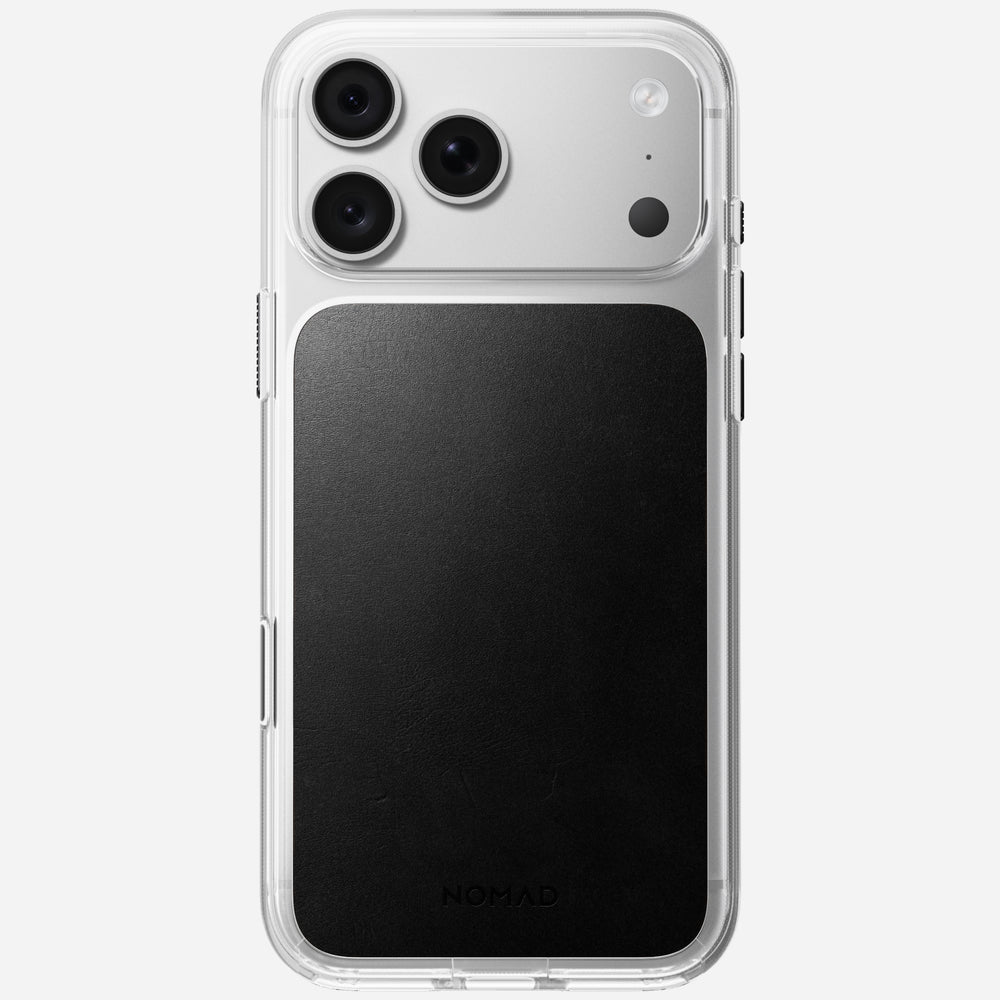 Clear + Leather Case for iPhone 18 Pro Max 6.9 in Black Horween - Nomad