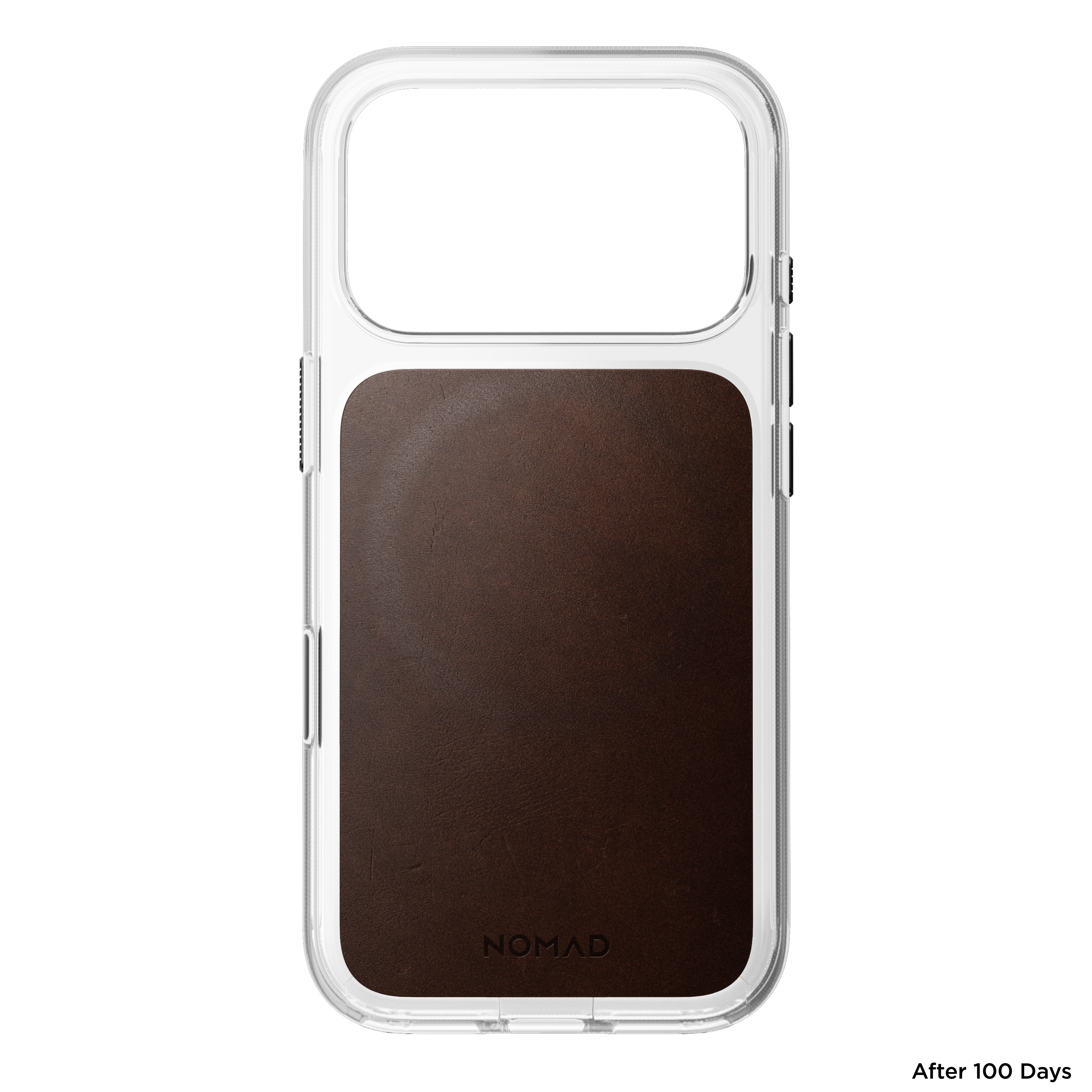 Clear + Leather Case for iPhone 18 Pro 6.3 in Rustic Brown Horween - Nomad
