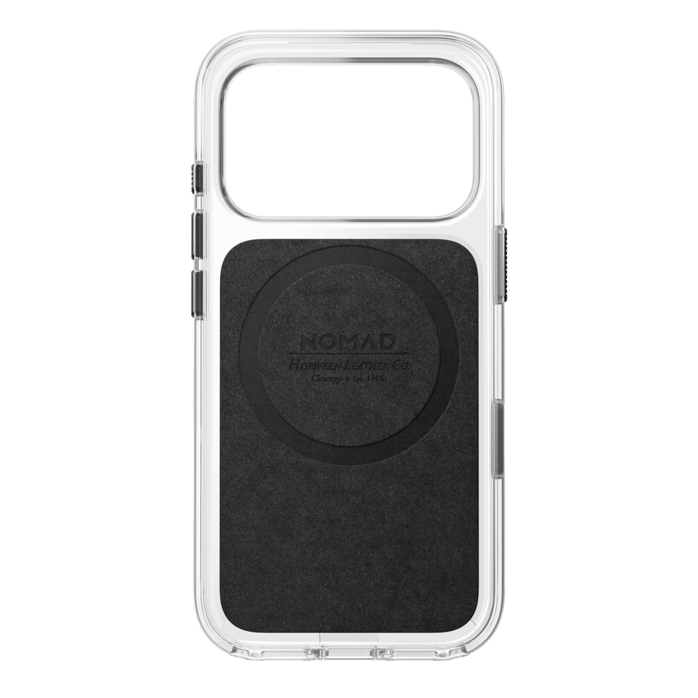 Clear + Leather Case for iPhone 18 Pro 6.3 in Rustic Brown Horween - Nomad