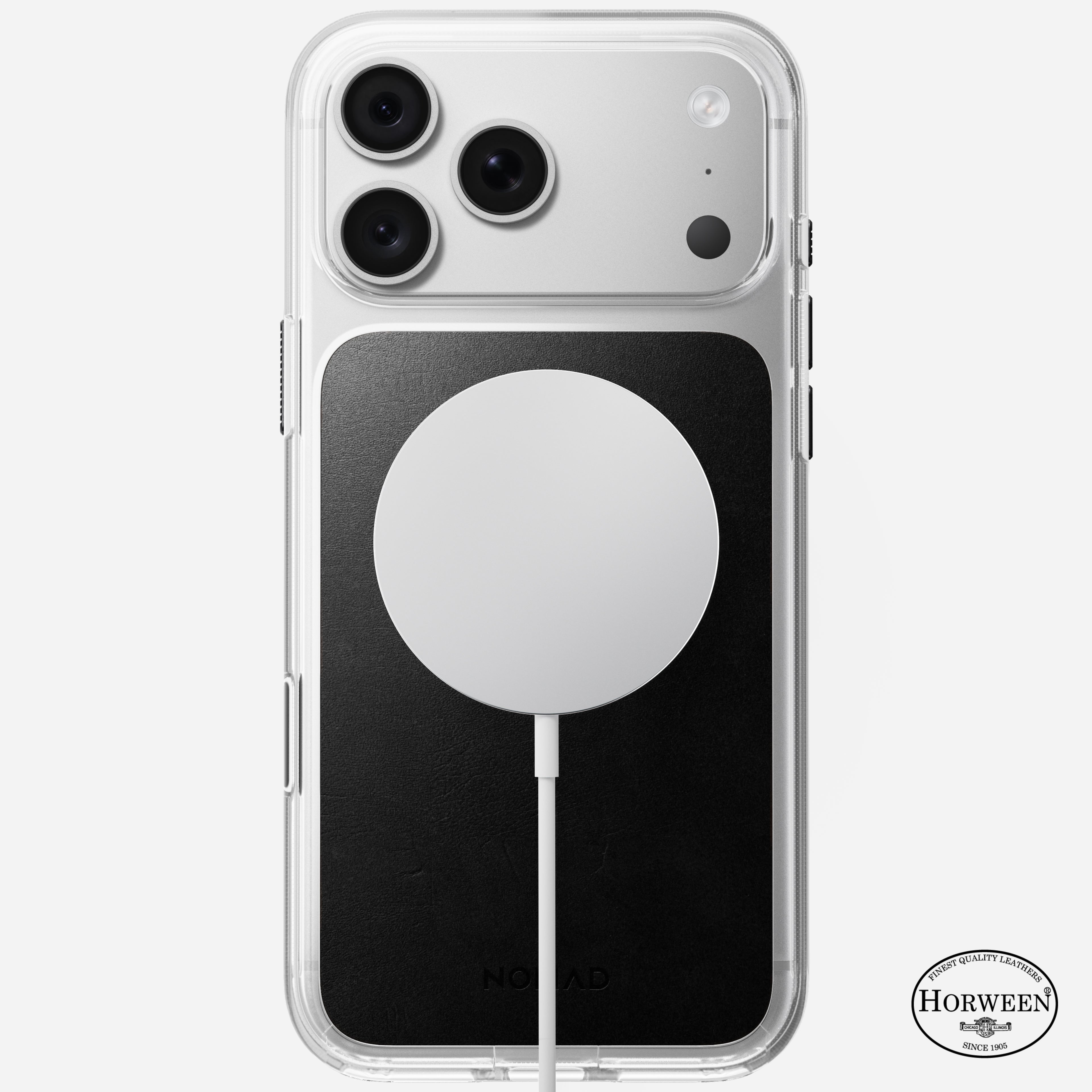 Clear + Leather Case for iPhone 18 Pro 6.3 in Black Horween - Nomad