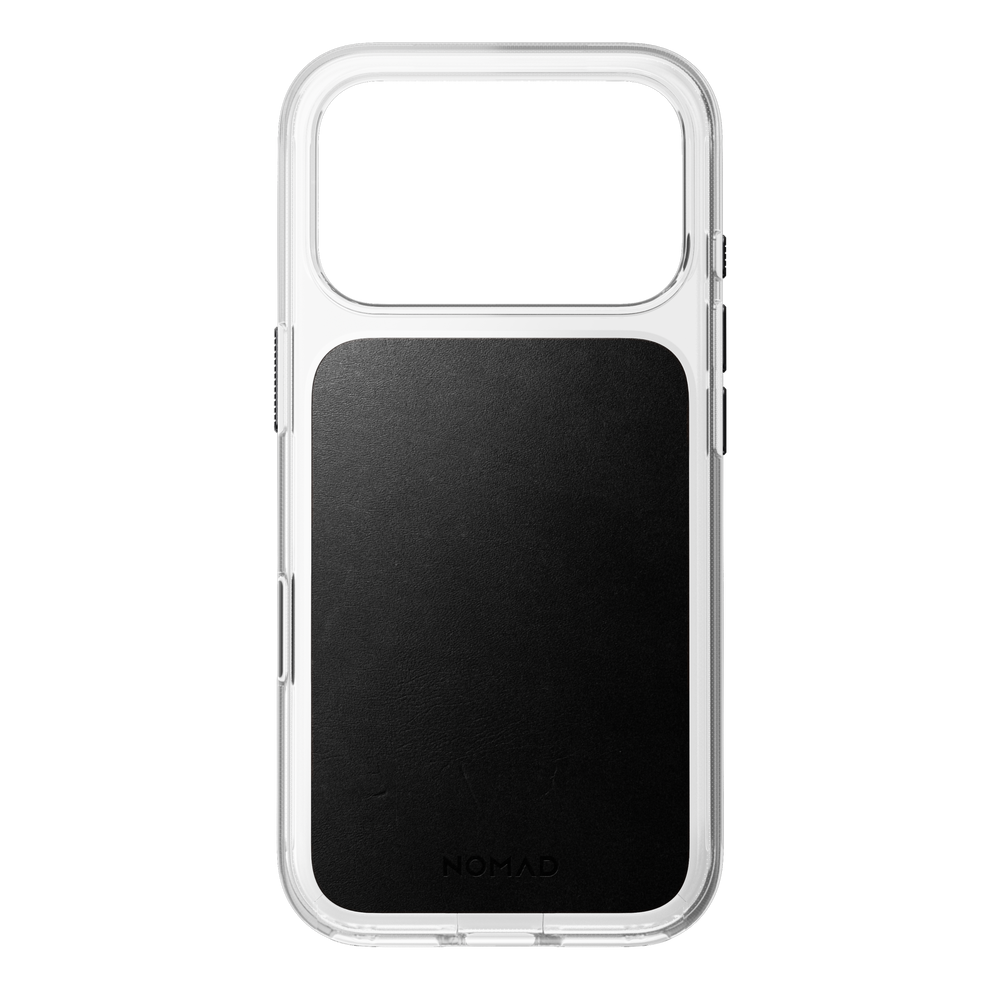 Clear + Leather Case for iPhone 18 Pro 6.3 in Black Horween - Nomad