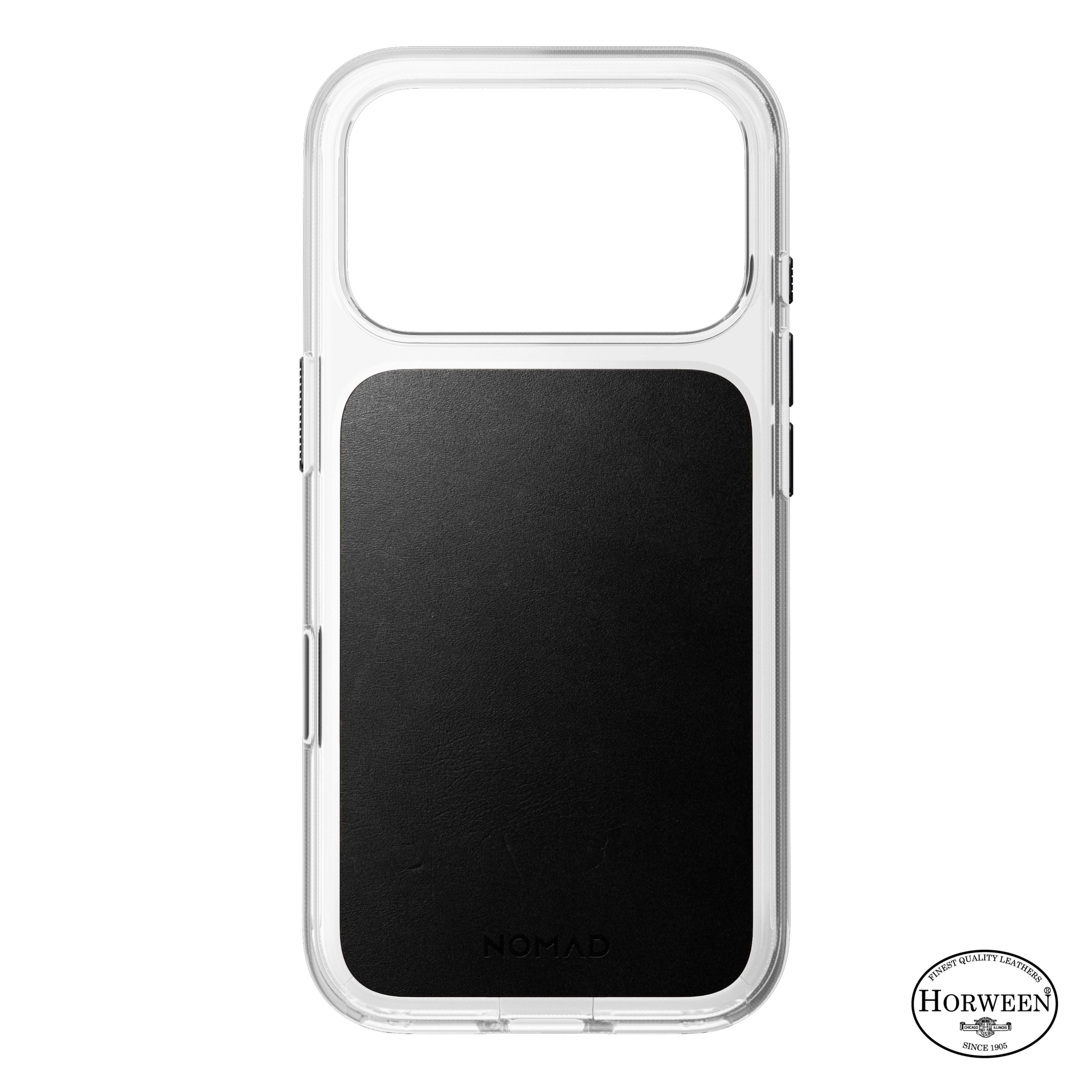 Clear + Leather Case for iPhone 18 Pro 6.3 in Black Horween - Nomad
