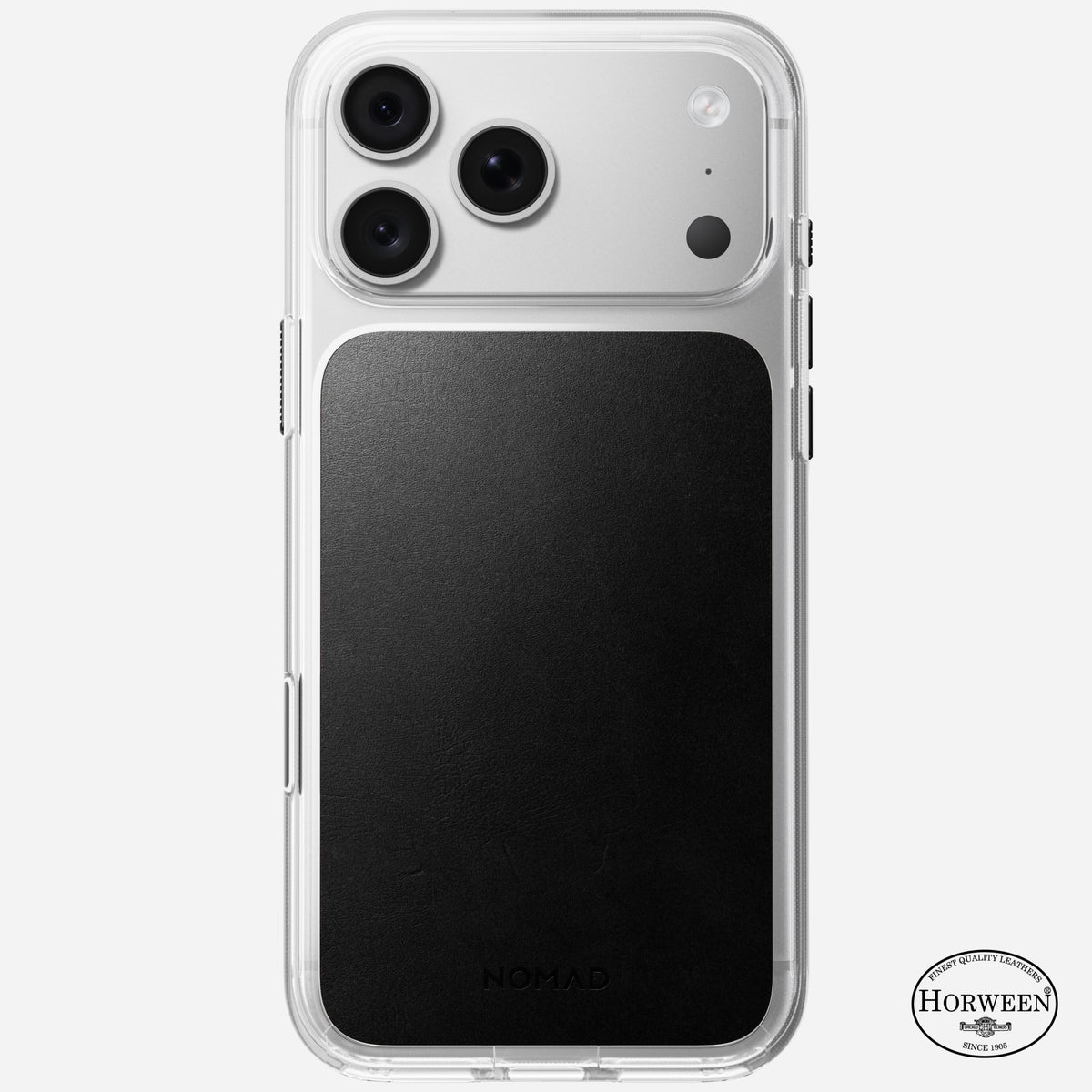 Clear + Leather Case for iPhone 18 Pro 6.3 in Black Horween - Nomad