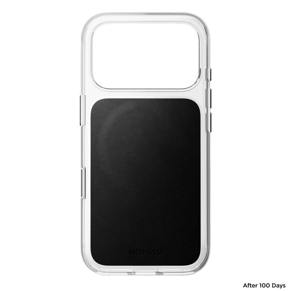 Clear + Leather Case for iPhone 18 Pro 6.3 in Black Horween - Nomad