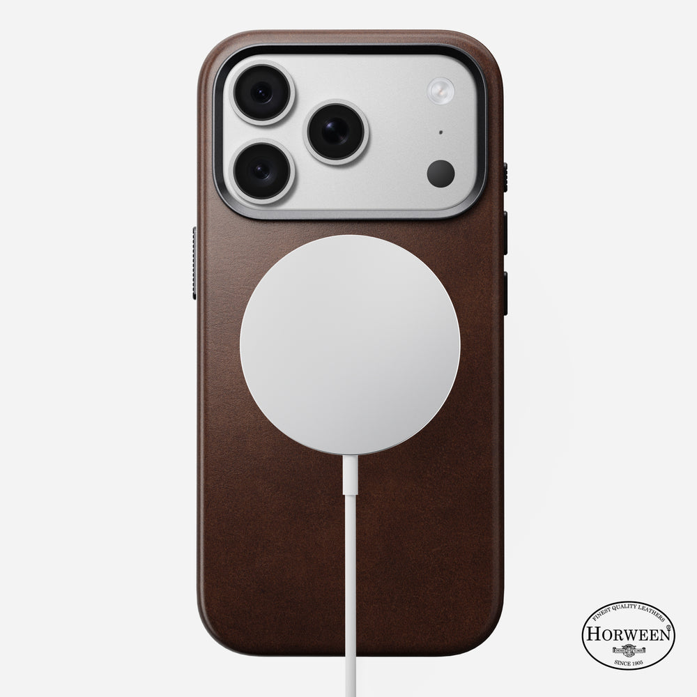 Traditional Horween Leather Case for iPhone 18 Pro 6.3 in Rustic Brown Horween - Nomad