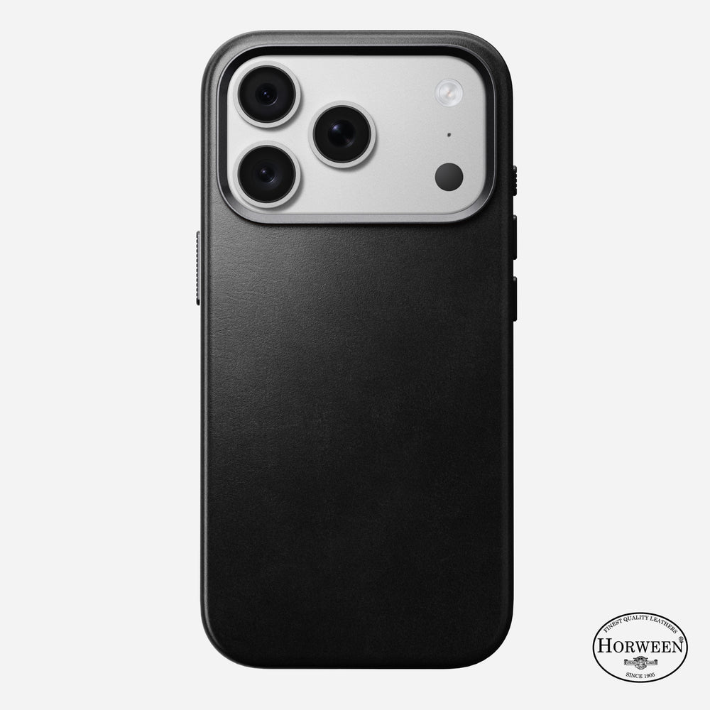 Traditional Horween Leather Case for iPhone 18 Pro 6.3 in Black Horween - Nomad