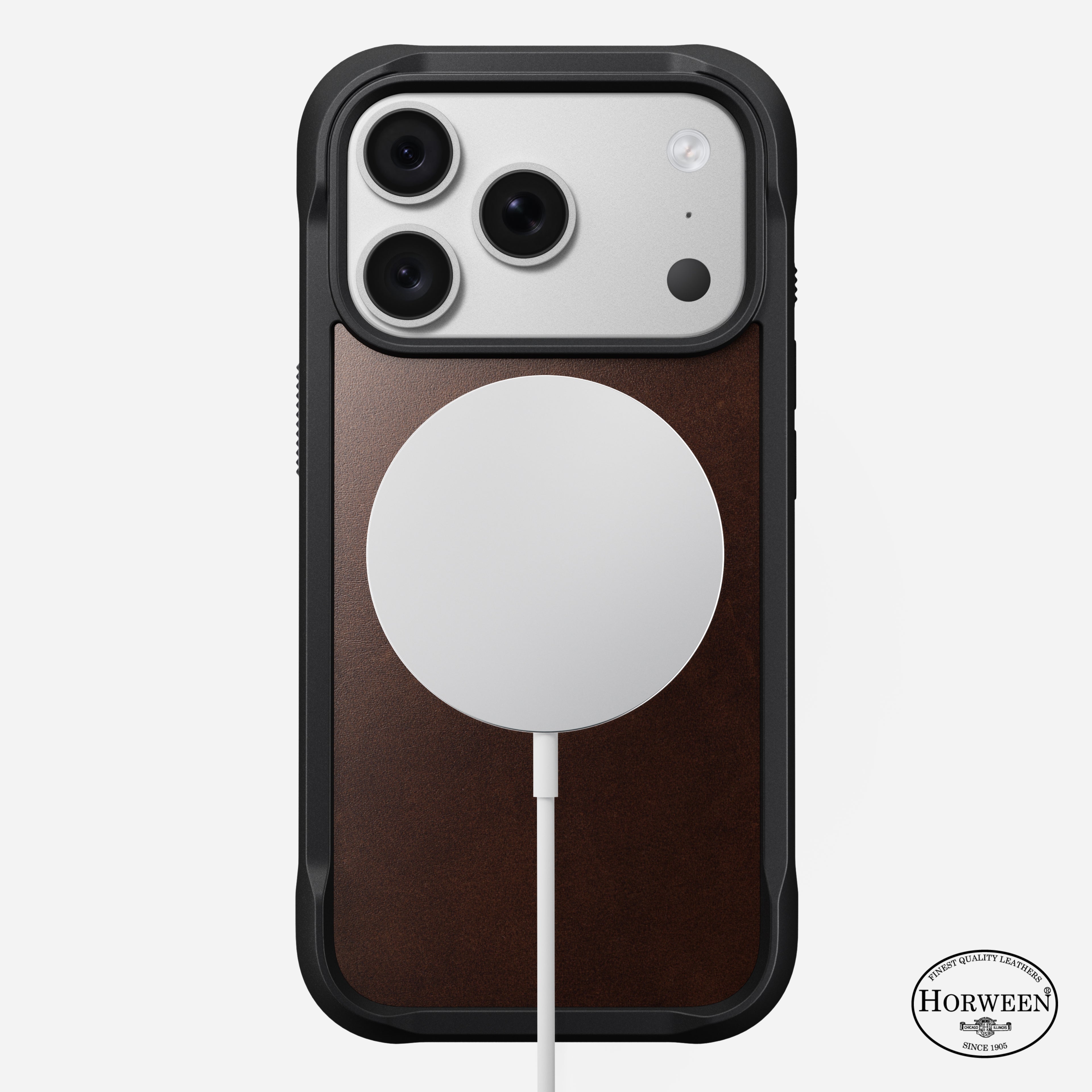 Rugged Horween Leather Case for iPhone 18 Pro 6.3 in Rustic Brown Horween - Nomad