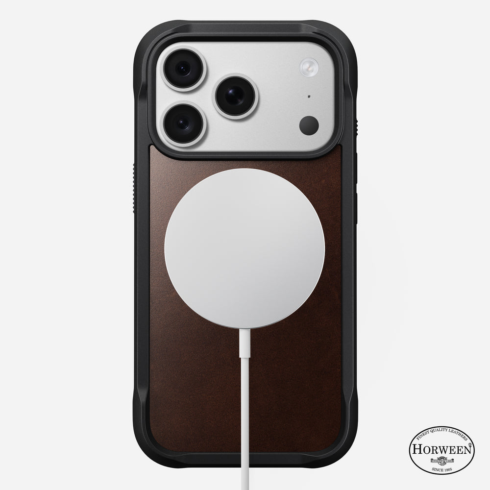 Rugged Horween Leather Case for iPhone 18 Pro 6.3 in Rustic Brown Horween - Nomad