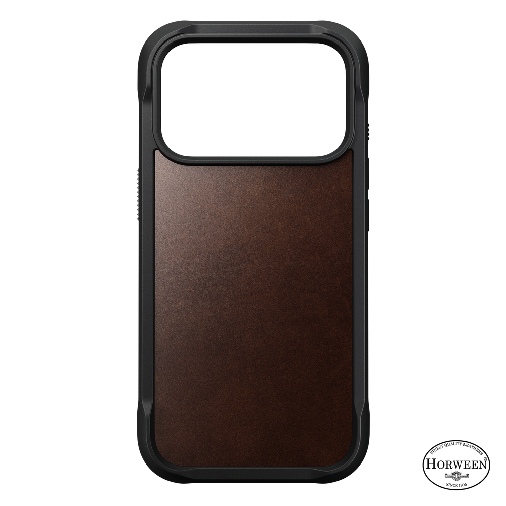 Rugged Horween Leather Case for iPhone 18 Pro 6.3 in Rustic Brown Horween - Nomad
