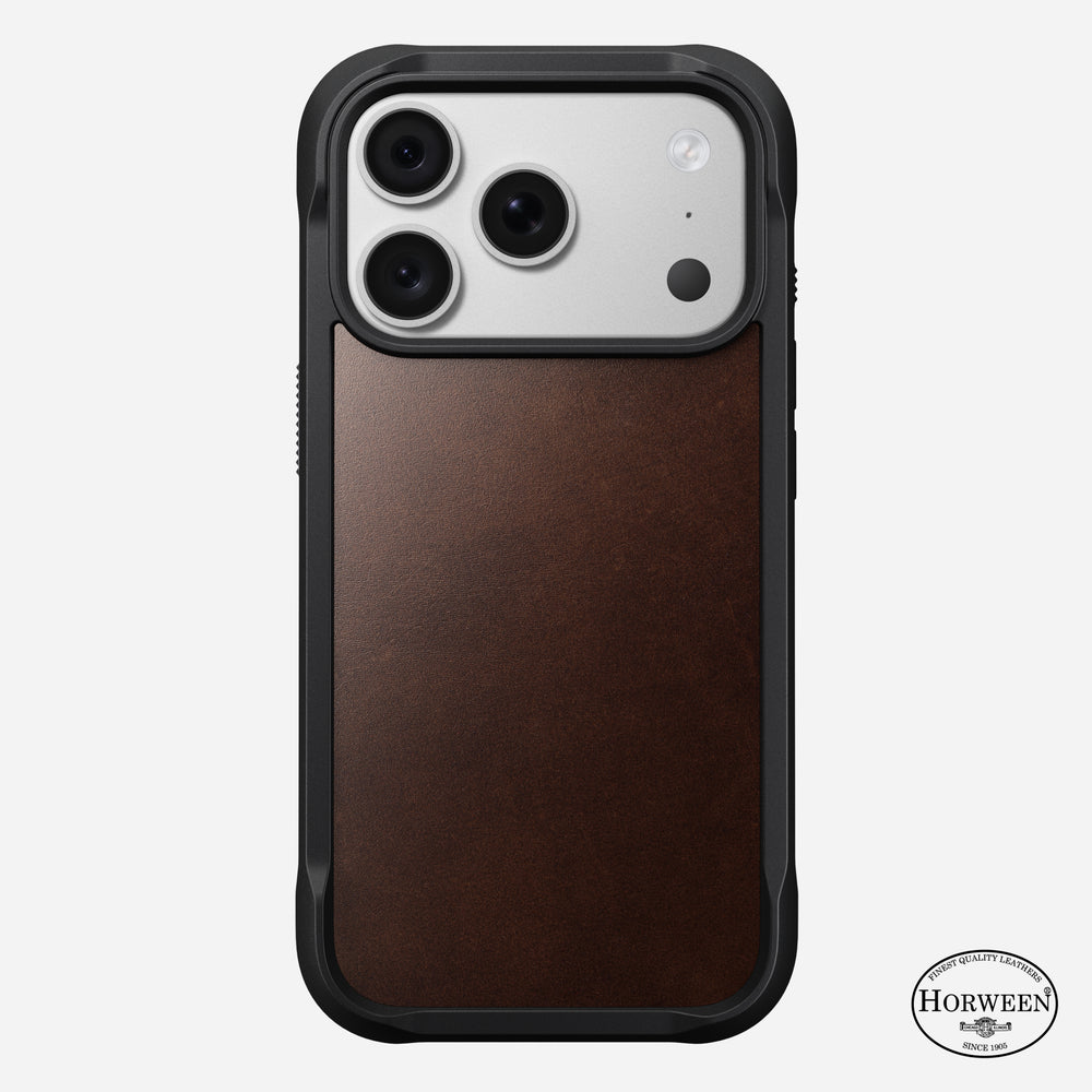 Rugged Horween Leather Case for iPhone 18 Pro 6.3 in Rustic Brown Horween - Nomad