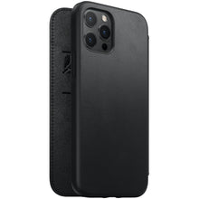 Load image into Gallery viewer, Nomad Rugged Leather Folio Case w/ Magsafe For iPhone 12 Pro Max - Black - Mac Addict