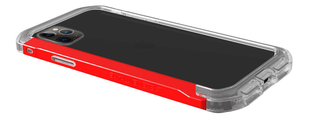 Element Case Rail Protective Slim Bumper Case iPhone 11 Pro Clear Red - BONUS Screen Protector
