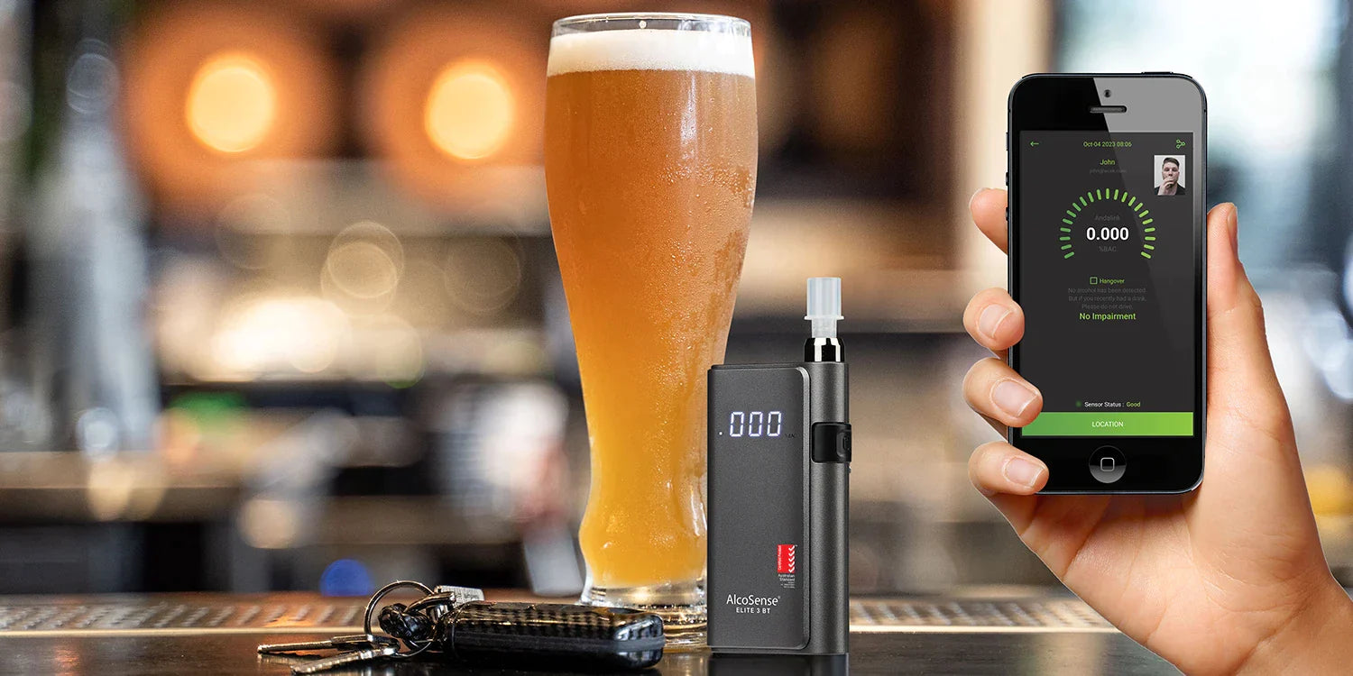 Andatech Alcohol Personal Breathalyser AlcoSense Elite 3 with Bluetooth - Black