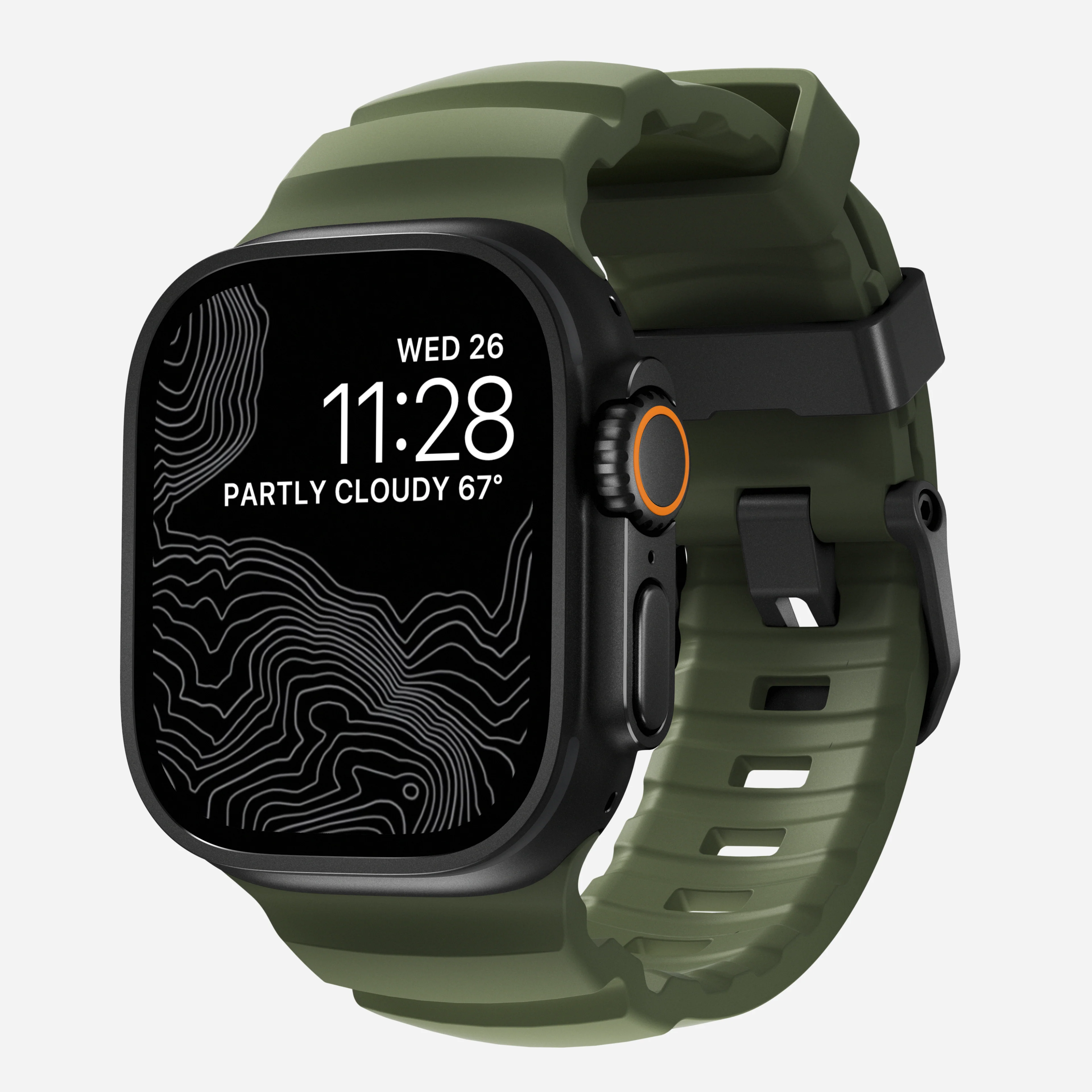 Nomad Rocky Point Band for Apple Watch 42-49 & Ultra 1 - 3 - Forest Green (Black Hardware)