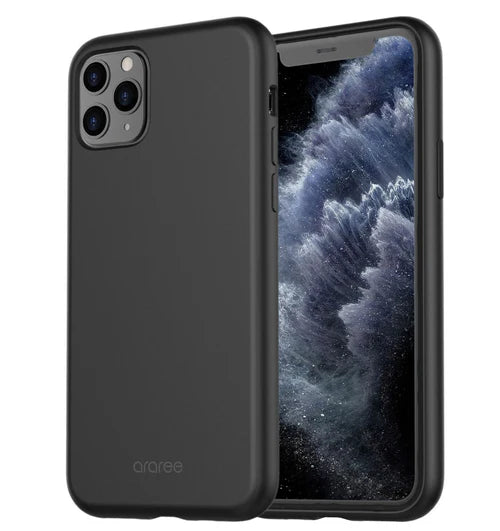 Araree Typo-Skin Silicone Case iPhone 11 Black- BONUS Screen Protector
