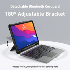 Rugged Detachable Keyboard & Trackpad Case Samsung Tab S9 / S10 FE - Black