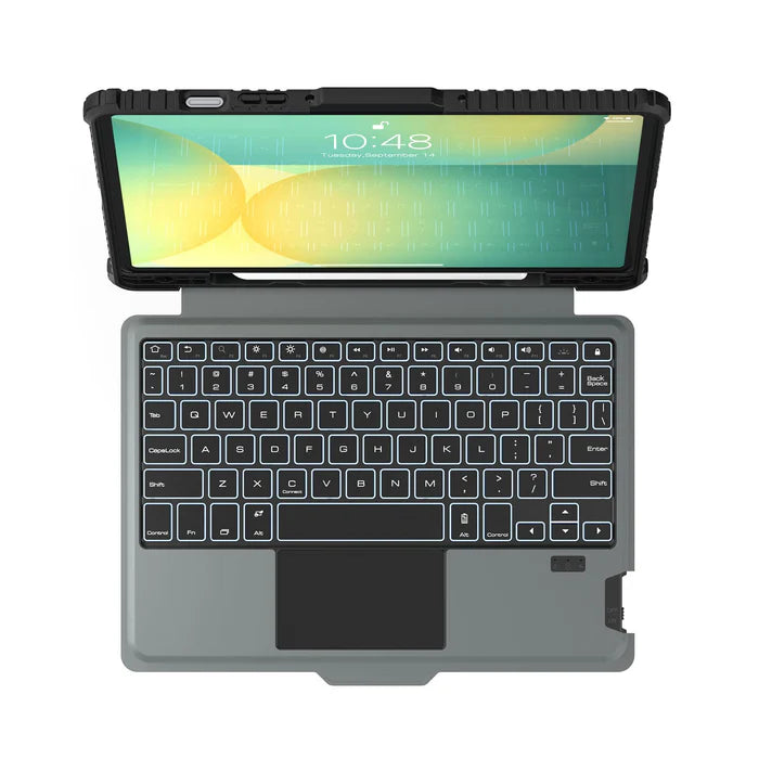 Rugged Detachable Keyboard & Trackpad Case Samsung Tab S9 / S10 FE - Black