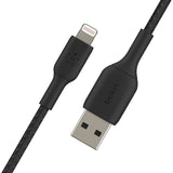 Belkin BoostCharge Braided Lightning to USB-A Cable 15cm / 6in - Black
