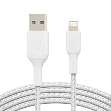 Load image into Gallery viewer, Belkin BoostCharge Braided Lightning to USB-A Cable 1m / 3.3ft - White