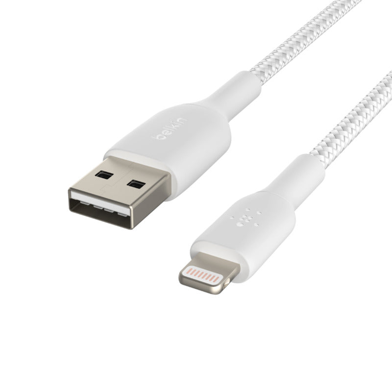 Belkin BoostCharge Braided Lightning to USB-A Cable 1m / 3.3ft - White