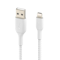 Belkin BoostCharge Braided Lightning to USB-A Cable 1m / 3.3ft - White