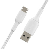 Belkin BoostCharge Braided USB-C to USB-A Cable 2m / 6.6 ft - White