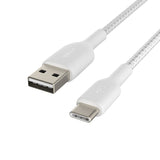 Belkin BoostCharge Braided USB-C to USB-A Cable 2m / 6.6 ft - White