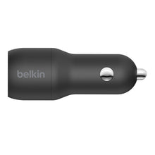 Load image into Gallery viewer, Belkin BoostCharge Dual USB-A Car Charger 24W - Black