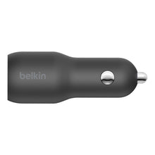Load image into Gallery viewer, Belkin BoostCharge Dual Car Charger w/ PPS 37W - Black