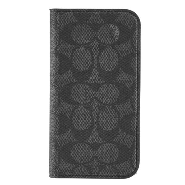 Coach Folio Case Signature Charcoal for iPhone 16 Standard Signature Charcoal