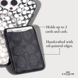 Coach MagSafe Card Holder Magnetic Wallet - Signature Charcoal