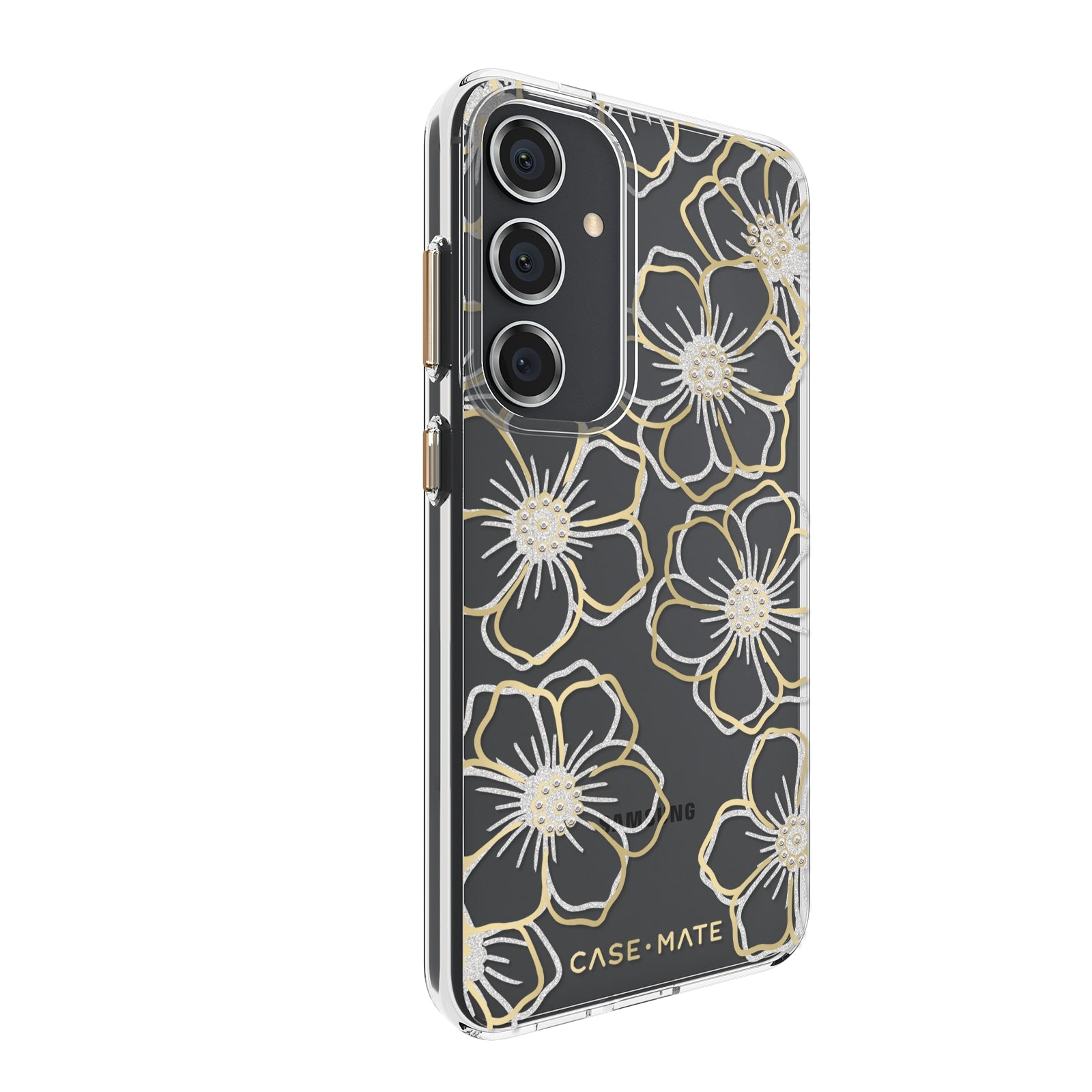 Case-Mate Floral Gems Case For Samsung Galaxy S24 Plus - Gold