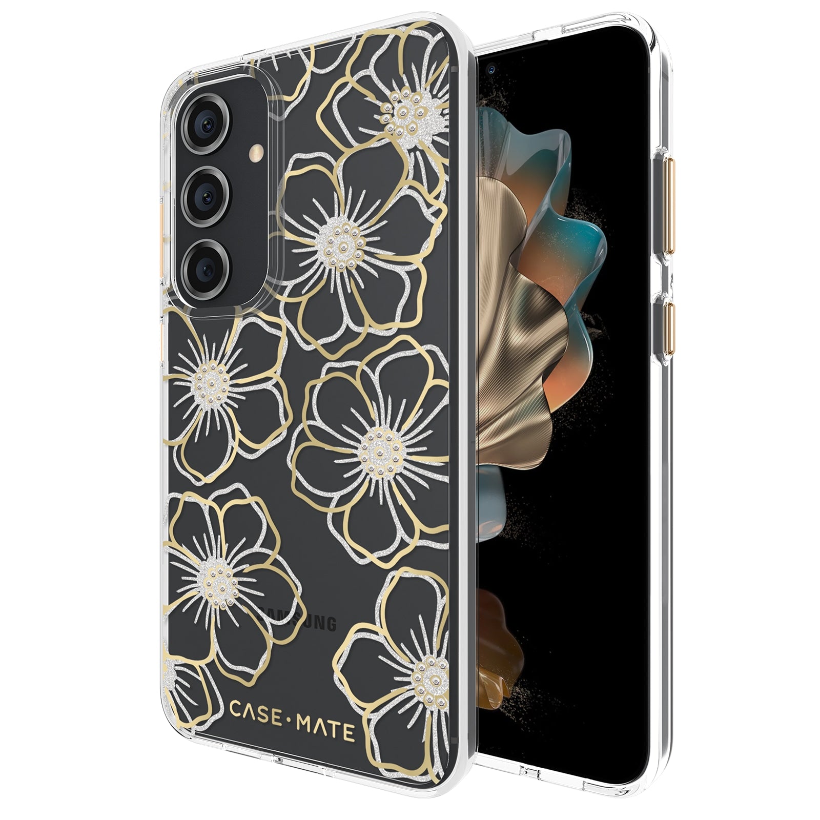 Case-Mate Floral Gems Case For Samsung Galaxy S24 Plus - Gold