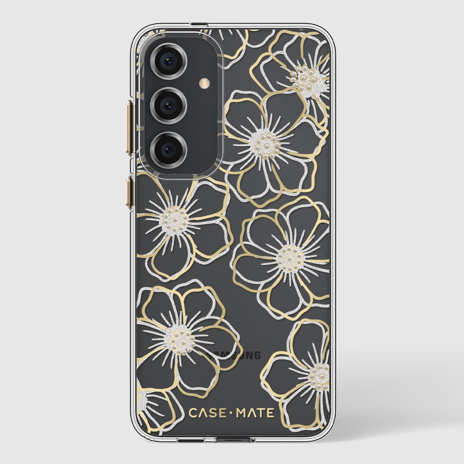 Case-Mate Floral Gems Case For Samsung Galaxy S24 Plus - Gold