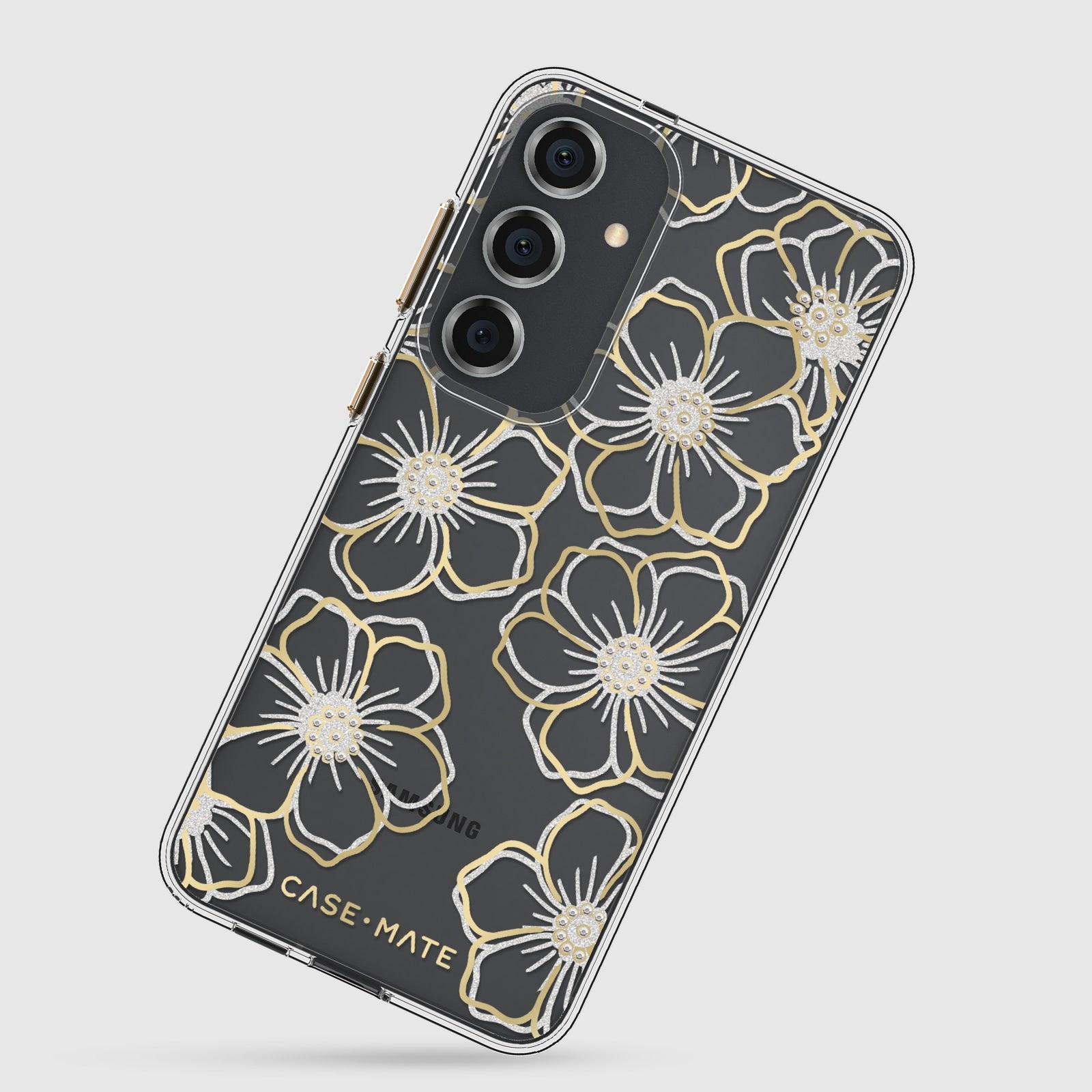 Case-Mate Floral Gems Case For Samsung Galaxy S24 Plus - Gold