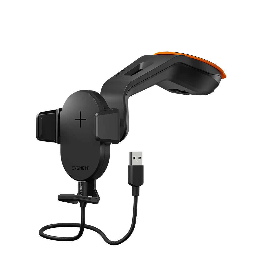 Cygnett Universal Window & Dash Car Mount & Wireless Charger - Black