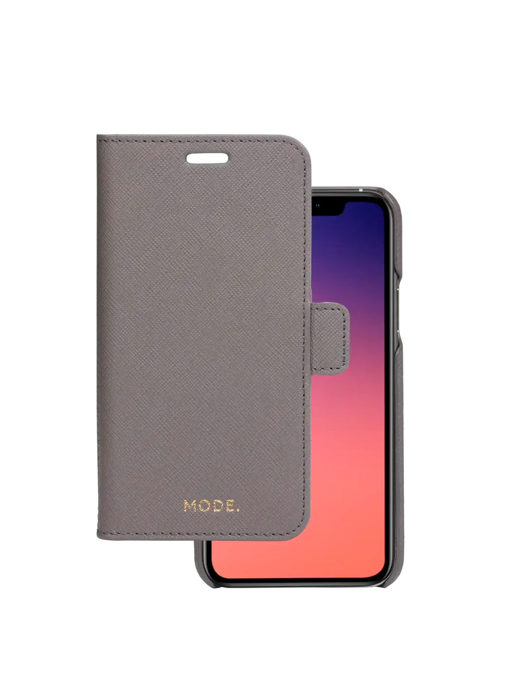 Dbramante1928 New York Leather Folio Case iPhone 11 Pro / X / XS - Shadow Grey (BONUS Screen Protector!!)