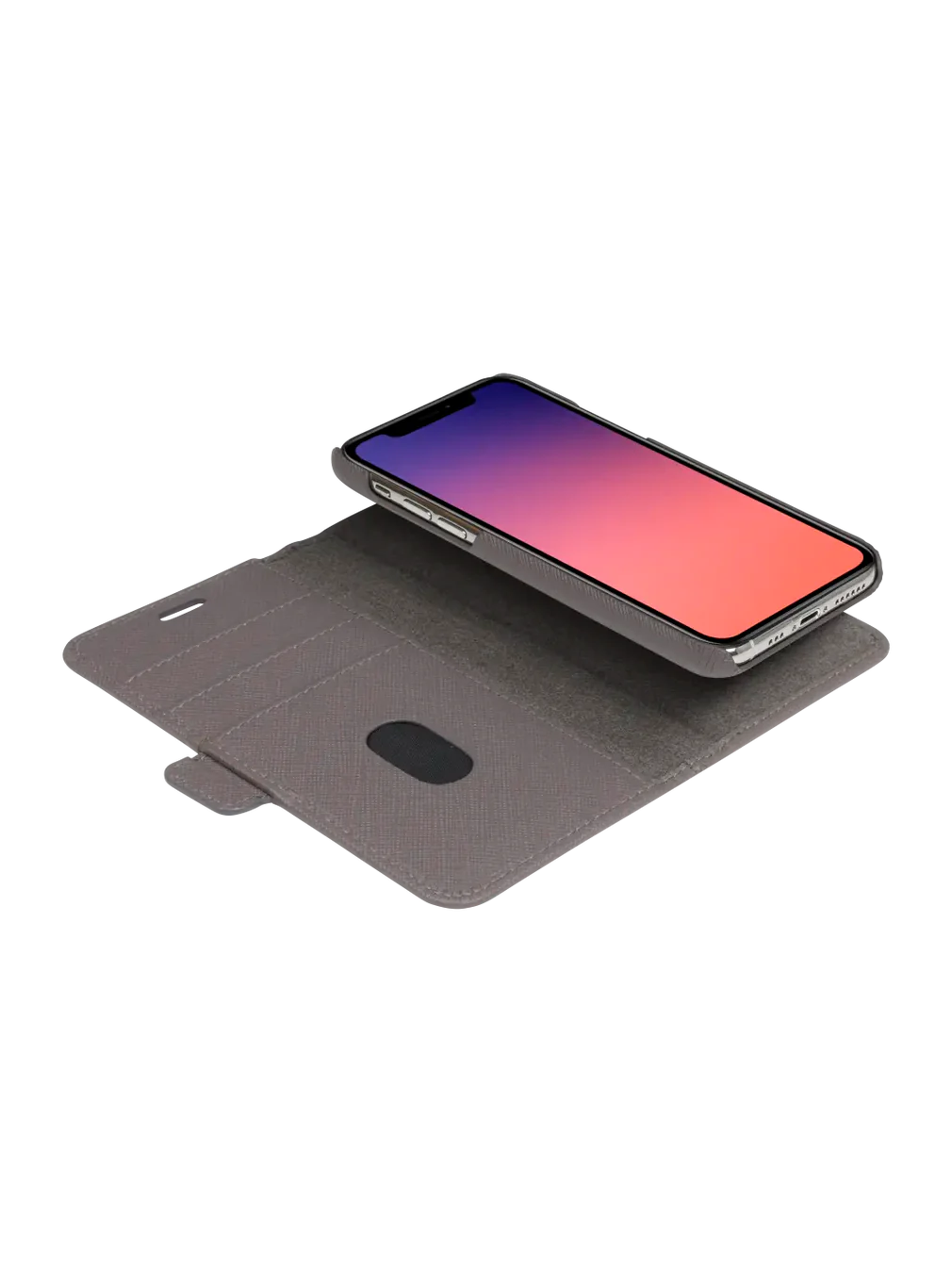 Dbramante1928 New York Leather Folio Case iPhone 11 Pro / X / XS - Shadow Grey (BONUS Screen Protector!!)