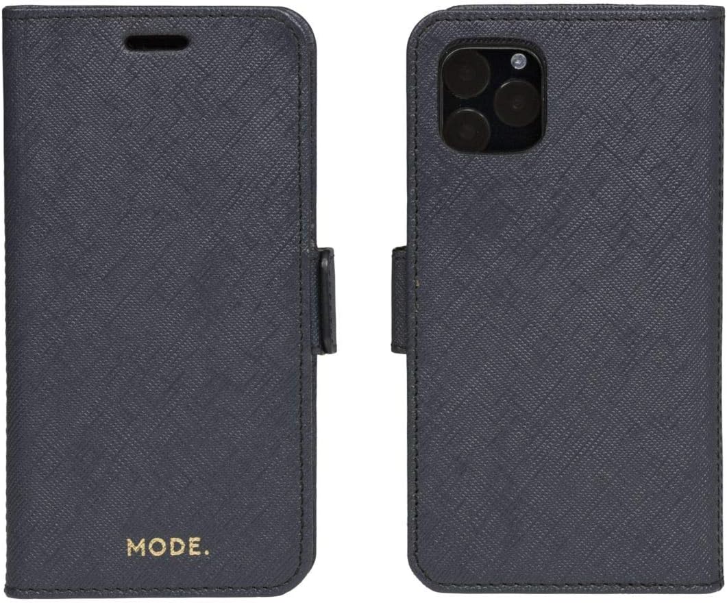 Dbramante1928 New York Leather Folio Case iPhone 11 Pro / X / XS -Night Black (BONUS Screen Protector!!)