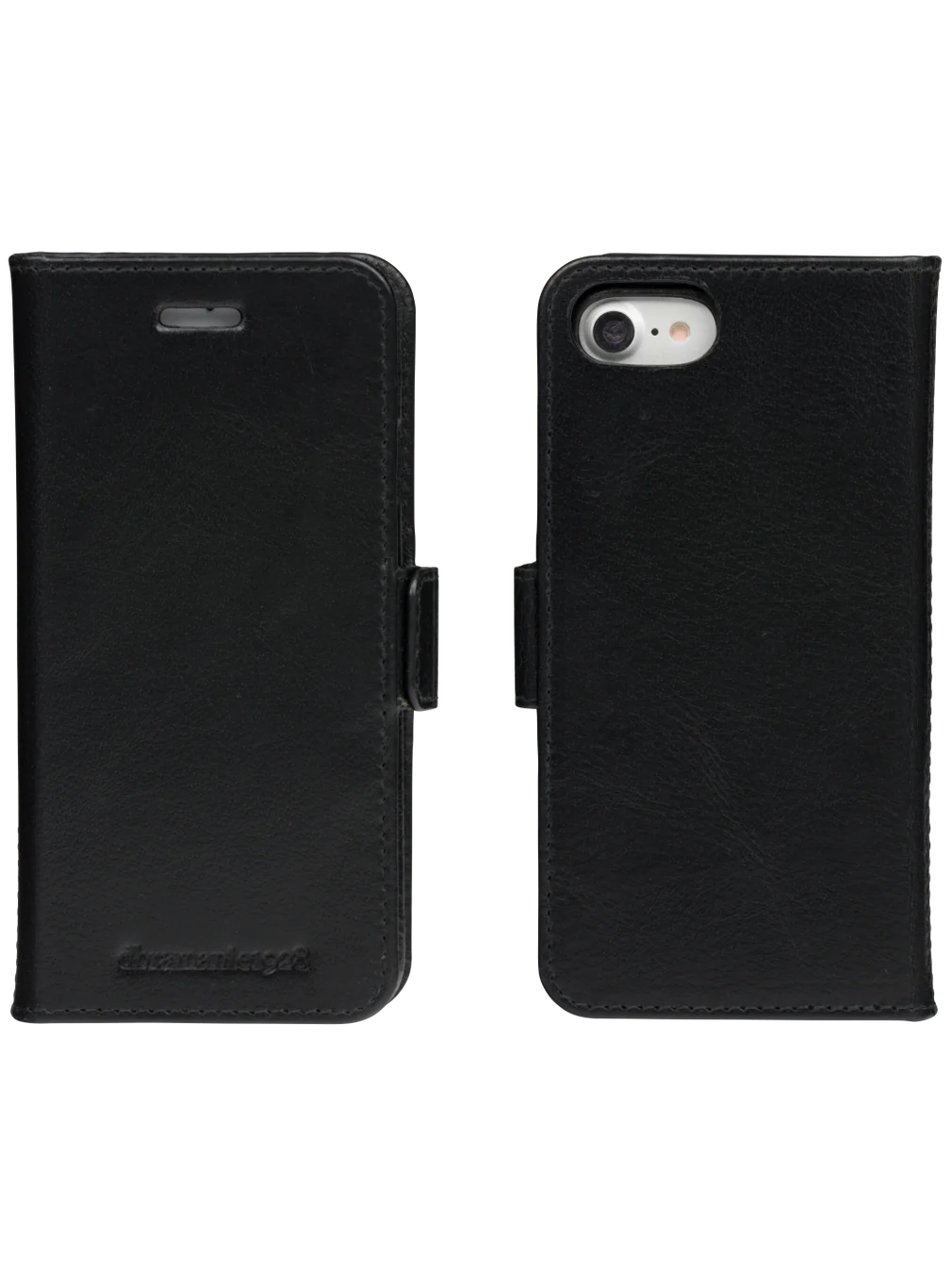 Dbramante1928 Lynge Leather Folio Case iPhone SE 3rd / 2nd / 8 / 7 Black - BONUS Screen Protector