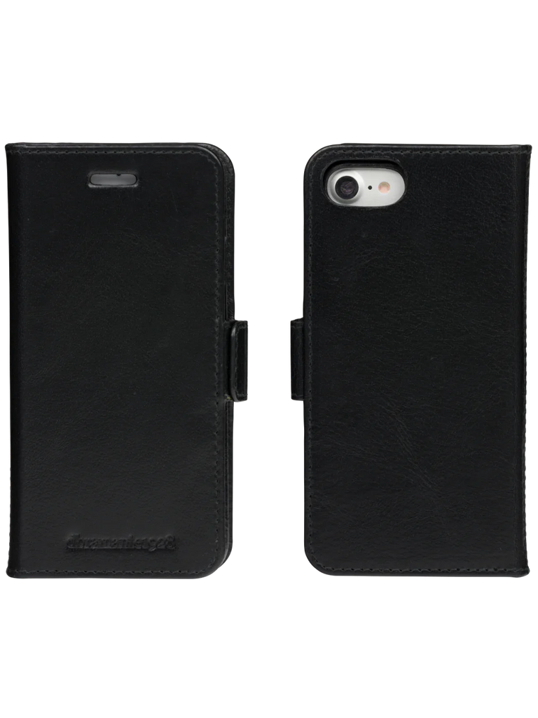 Dbramante1928 Lynge Leather Folio Case iPhone SE 3rd / 2nd / 8 / 7 Black - BONUS Screen Protector