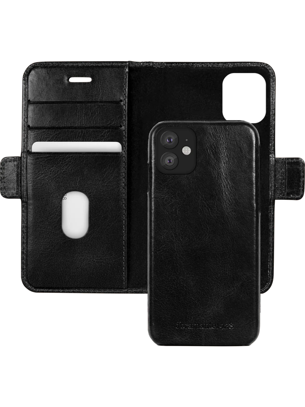 Dbramante1928 Lynge Leather Folio Case iPhone SE 3rd / 2nd / 8 / 7 Black - BONUS Screen Protector