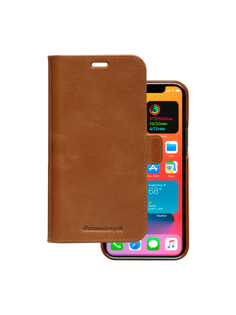 Dbramante1928 Lynge Leather Folio Case iPhone SE 3rd / 2nd / 8 / 7 Tan - BONUS Screen Protector