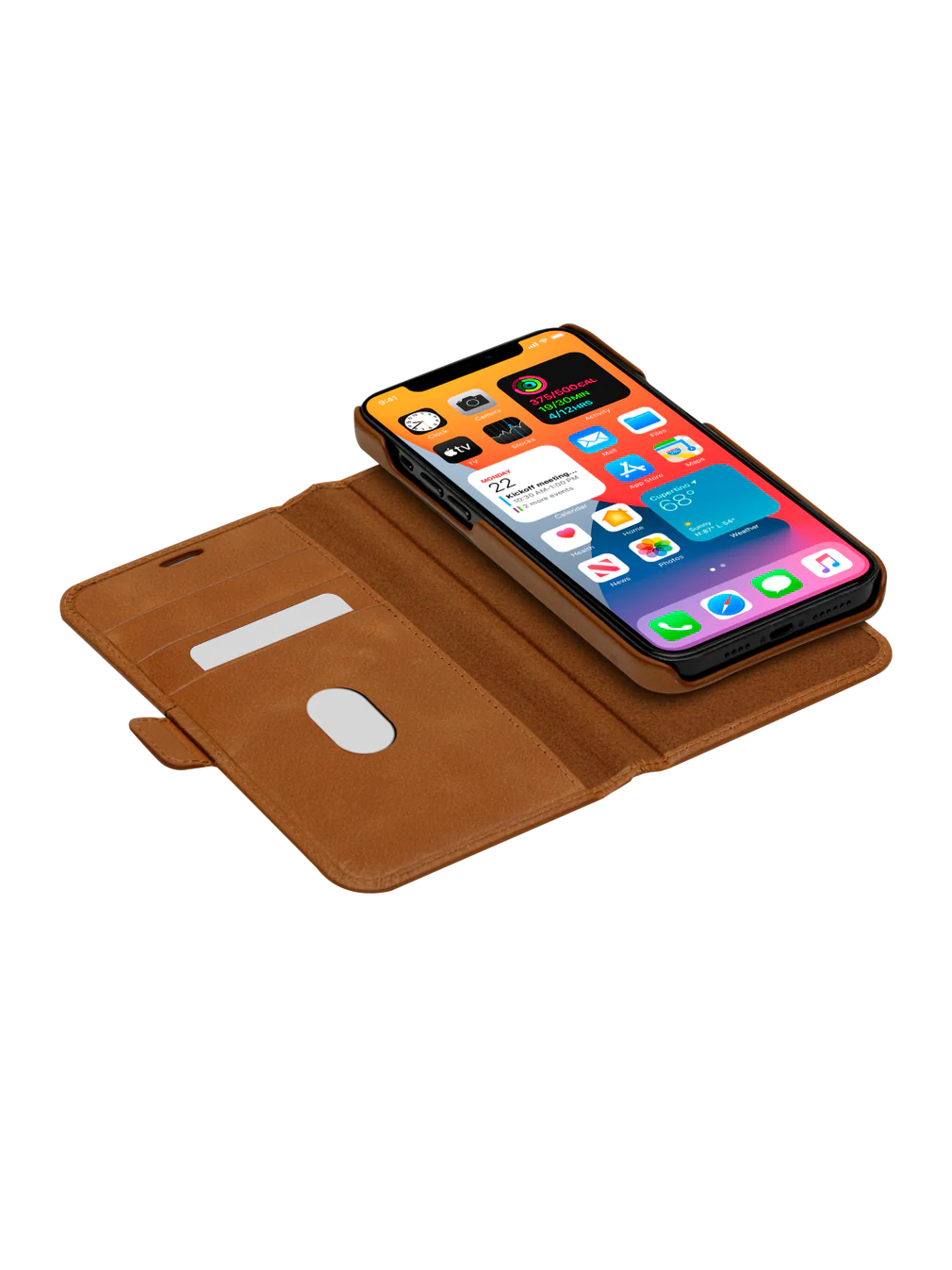 Dbramante1928 Lynge Leather Folio Case iPhone SE 3rd / 2nd / 8 / 7 Tan - BONUS Screen Protector
