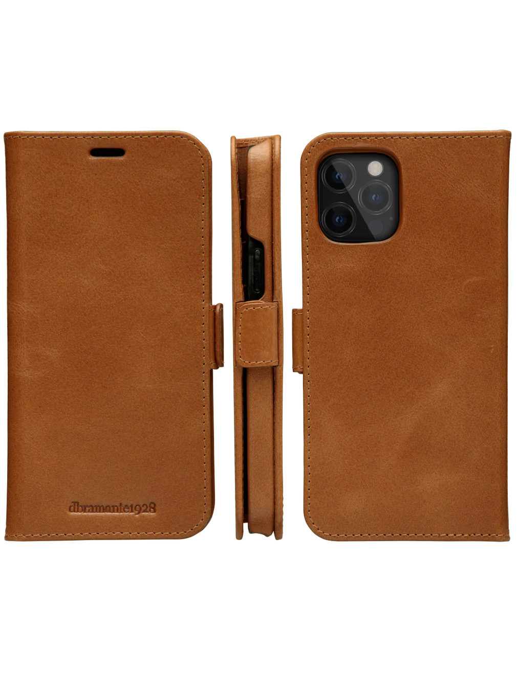 Dbramante1928 Lynge Leather Folio Case iPhone SE 3rd / 2nd / 8 / 7 Tan - BONUS Screen Protector