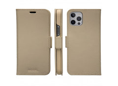 Dbramante1928 Milano Saffiano Leather Folio Case iPhone 12 / 12 Pro Sahara Sand with FREE SCREEN GUARD