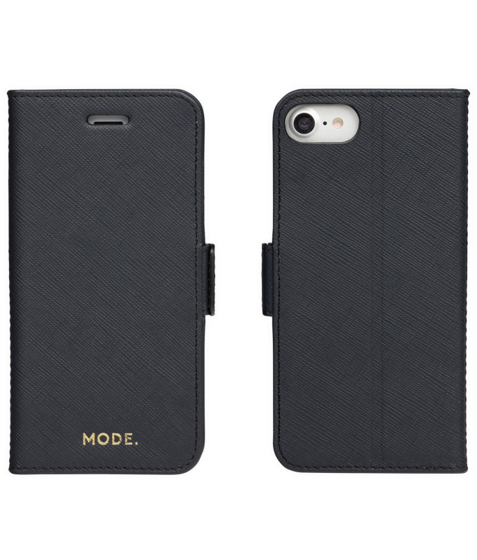 Dbramante1928 Milano Saffiano Leather Folio Case iPhone SE 3rd / 2nd / 8 / 7 - Night Black