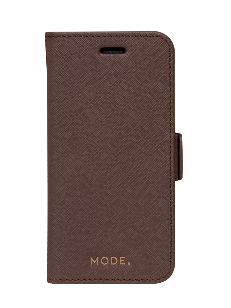 Dbramante1928 Milano Saffiano Leather Folio Case iPhone SE 3rd / 2nd / 8 / 7 - Dark Chocolate