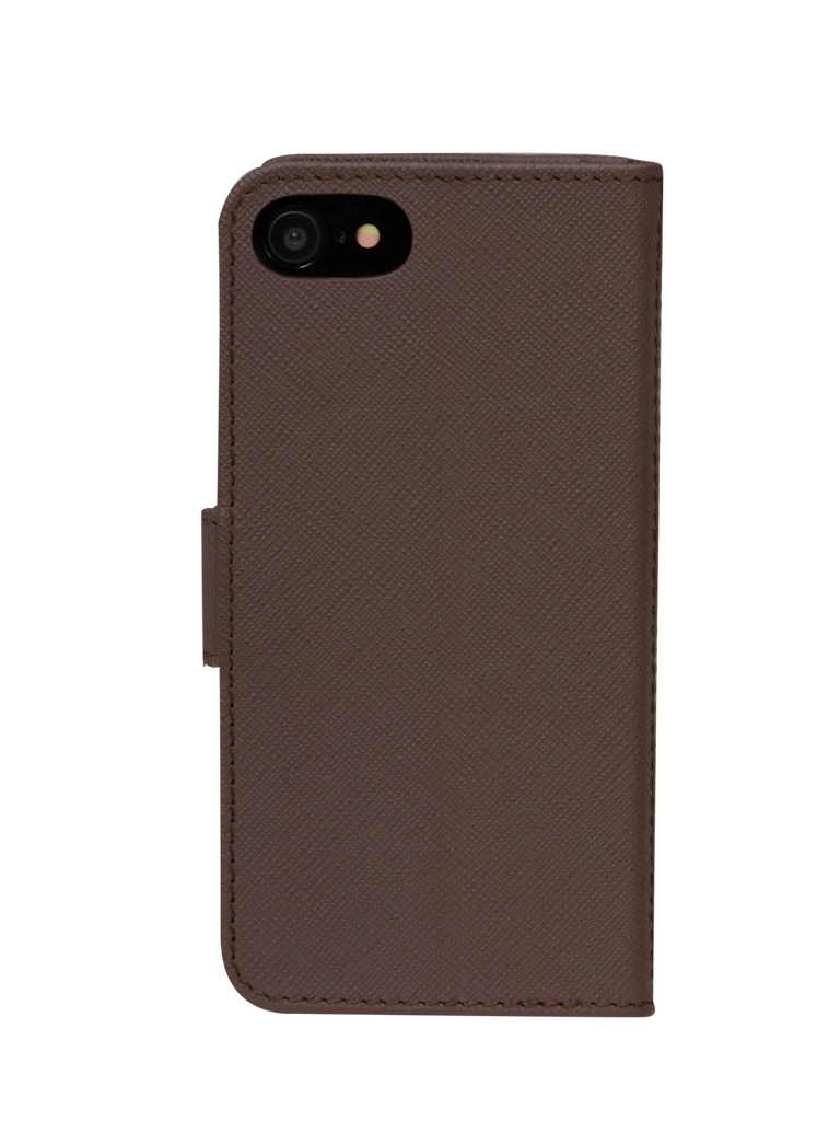 Dbramante1928 Milano Saffiano Leather Folio Case iPhone SE 3rd / 2nd / 8 / 7 - Dark Chocolate