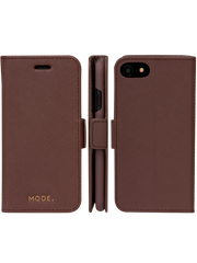 Dbramante1928 Milano Saffiano Leather Folio Case iPhone SE 3rd / 2nd / 8 / 7 - Dark Chocolate